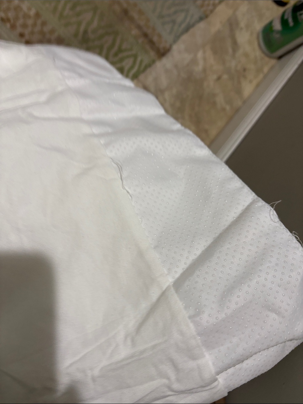Lush Decor White Scalloped Edge Bedskirt  with Light Blue Trim - Picture 5 of 5